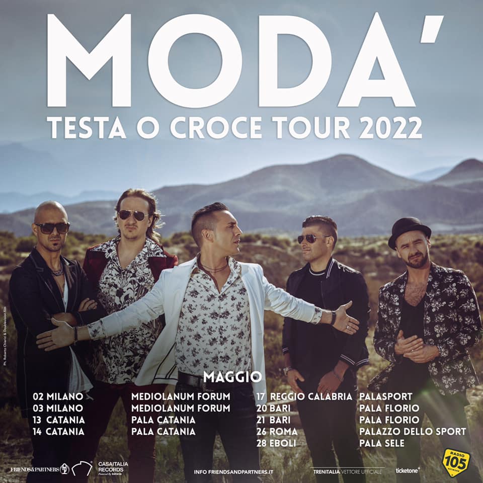 Modà Testa o Croce Tour, rinviati al 2022 il concerto all'Arena e la