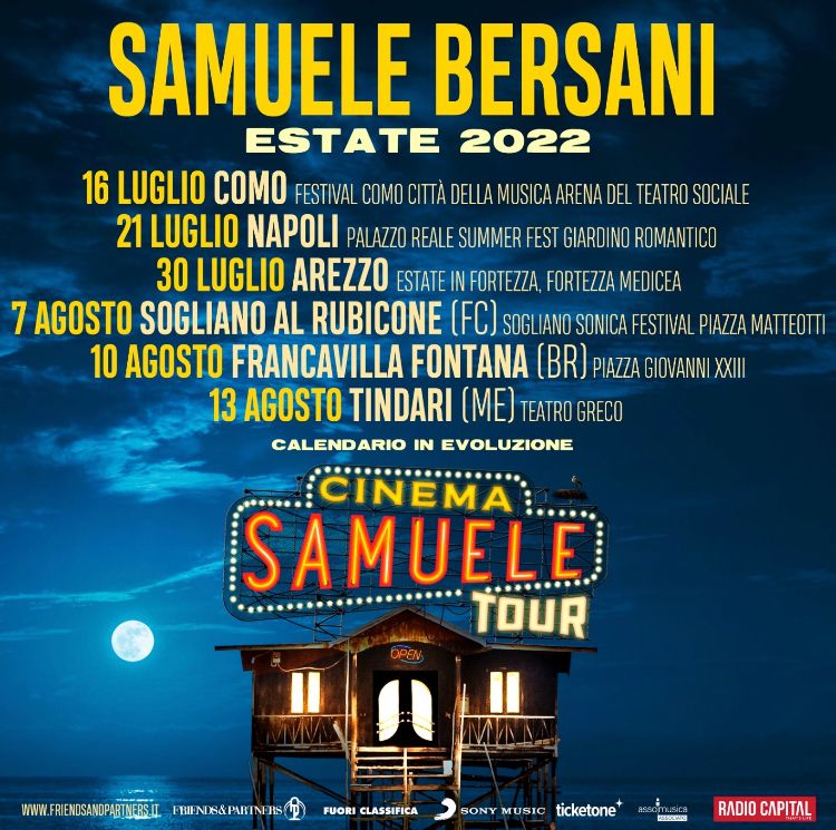 samuele bersani tour 2022 date