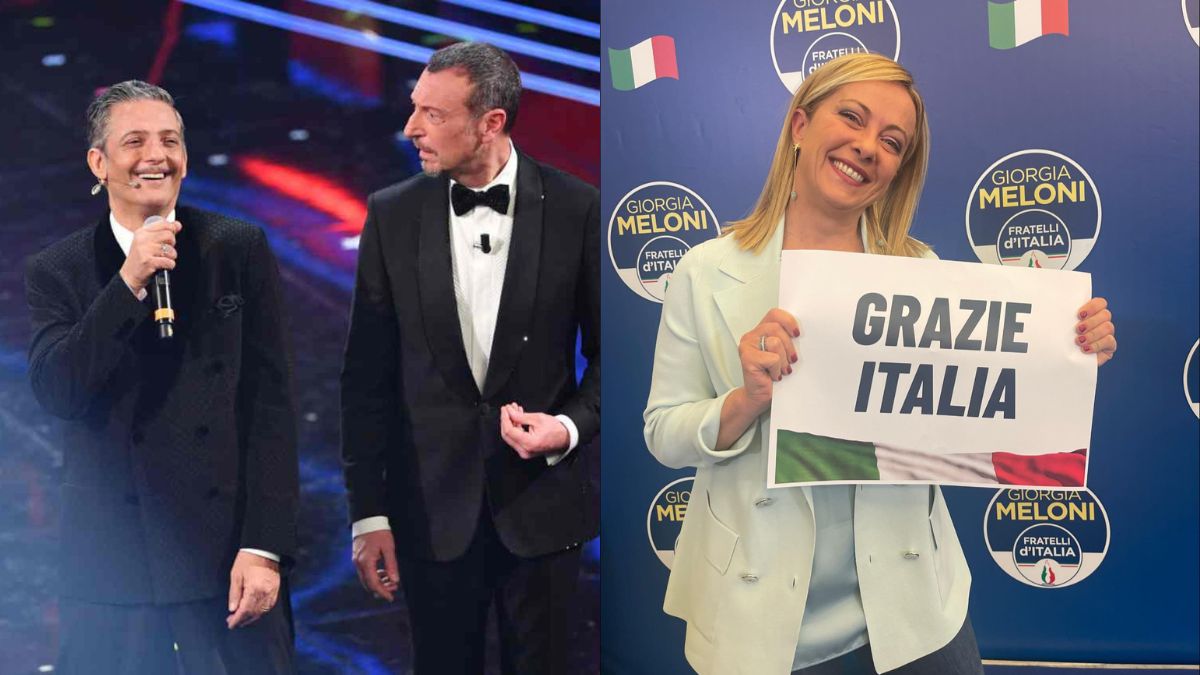 Sanremo 2024 Giorgia Meloni Fiorello
